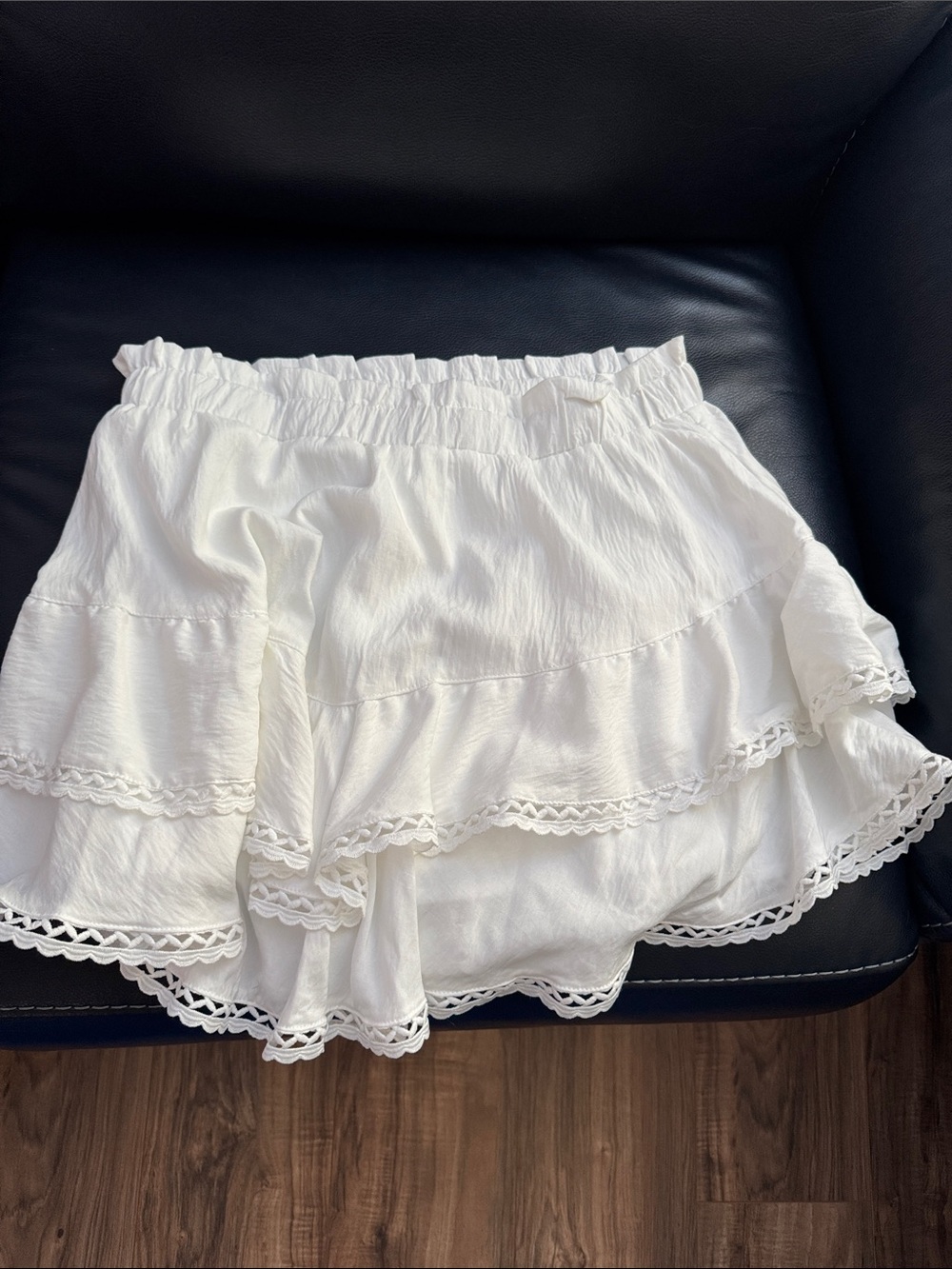 Women's White Tiered Ruffle Skirt